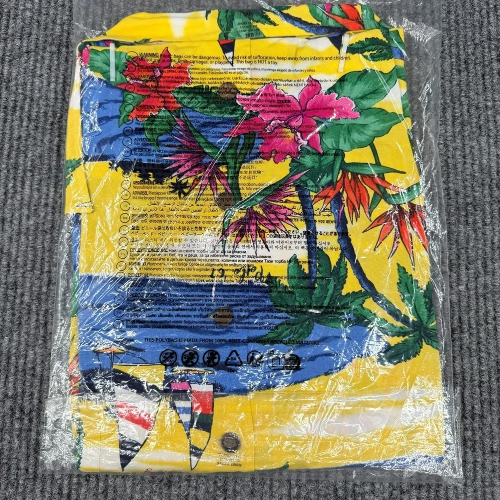 New Polo Ralph Lauren Men's Hawaiian Camp Shirt 3XB Yellow Tropical $168